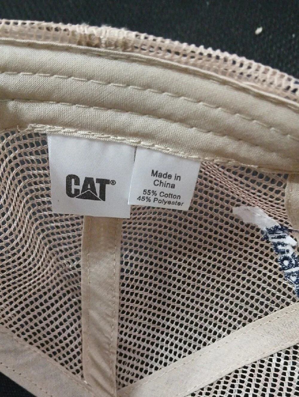 CAT Navy and Beige Mesh Cap